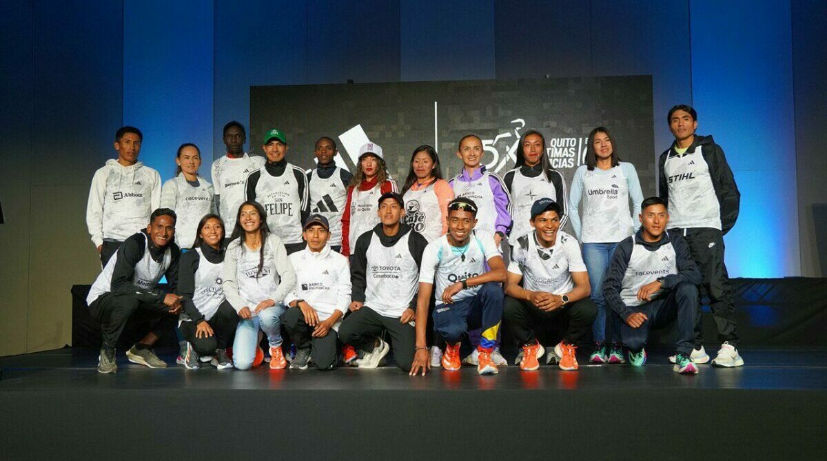 Los atletas élites que participarán en la 15K Quito Últimas Noticias fueron presentados el 8 de junio. Foto: Comité organizador