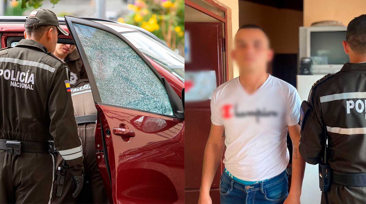 Los disparos se produjeron contra un hombre que iba a entrar con su vehículo a un parqueadero. Fotos: EL COMERCIO y Policía