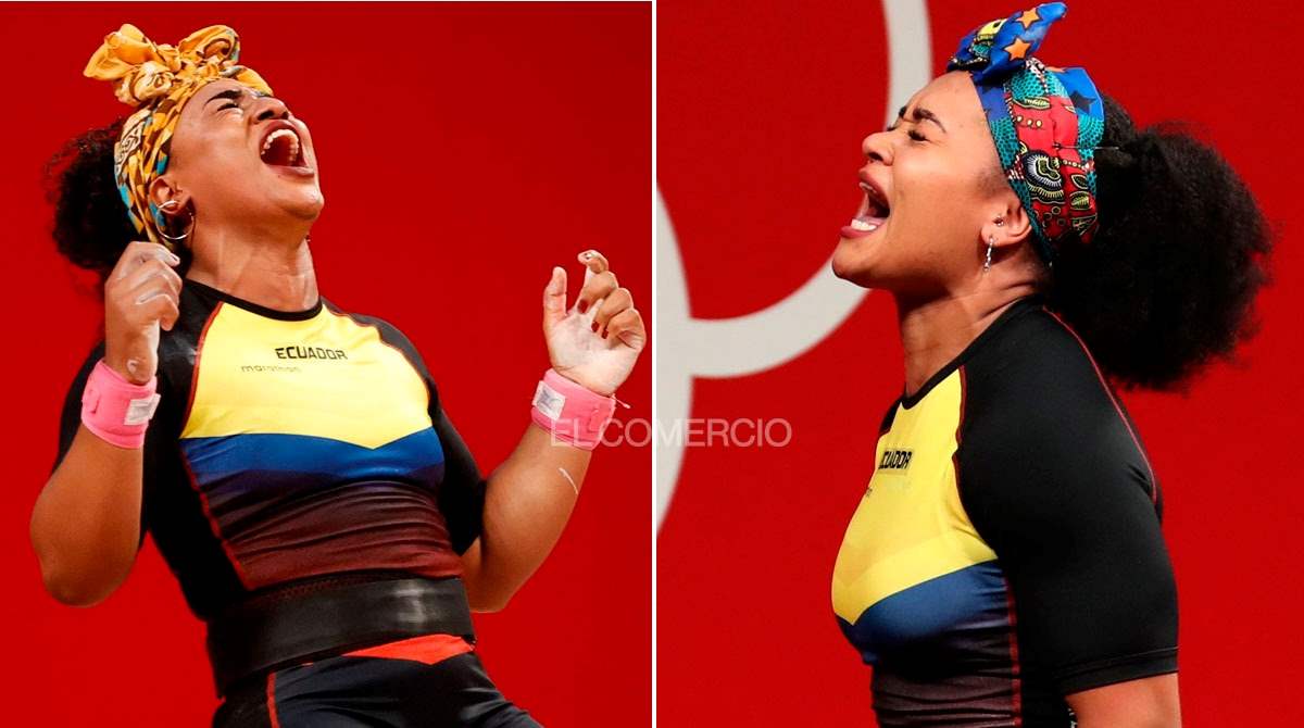 Neisi Dajomes (der.) y Tamara Salazar, medallistas olímpicas ecuatorianas en Tokio 2020. Foto: Archivo EFE
