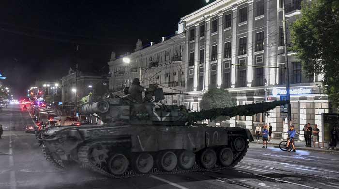 El 23 de junio en la noche se inició la sublevación del grupo de mercenarios rusos Wagner alegando que habían sufrido un ataque por parte del propio Ministerio de Defensa ruso. Foto: EFE