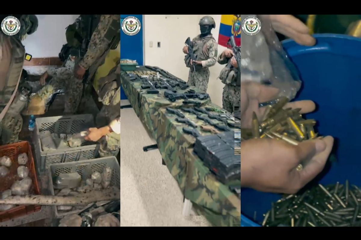 Las Fuerzas Armadas realizaron un decomiso de armas en la cárcel Regional de Guayaquil. Fotos: Cortesía FF.AA.