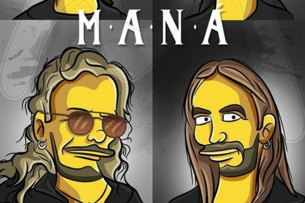 Paredes caricaturizó a la icónica banda de rock latino Maná. Foto: Instagram @matanga_ecuador. 
