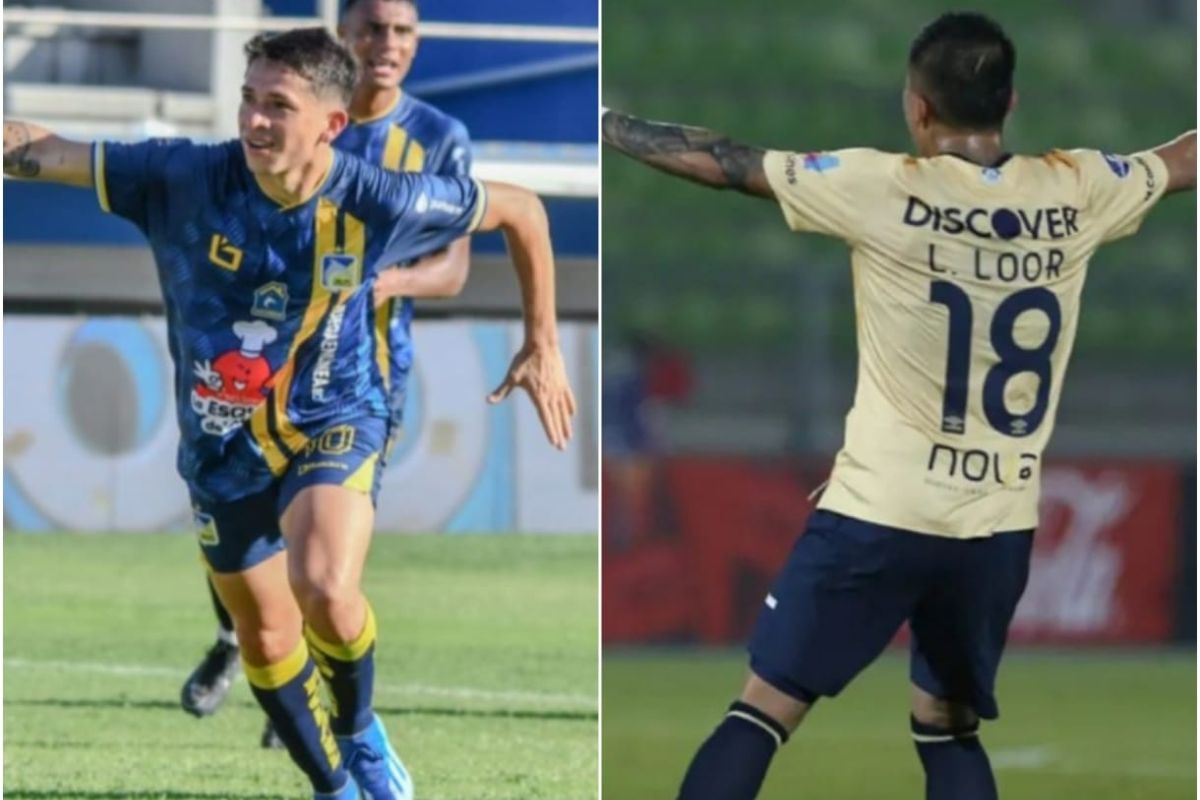 Jugadores del Delfín y Universidad Católica, equipos ecuatorianos, celebran sus triunfos en Copa Sudamericana.
