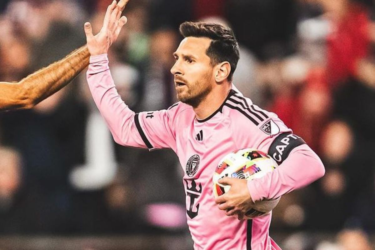 Lionel Messi celebrando uno de sus goles en el Inter Miami vs. New England Revolution por la MLS. Foto: Instagram @intermiamicf.