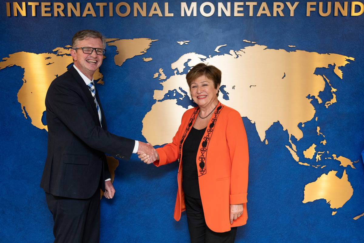 El ministro de Finanzas, Juan Carlos Vega, se reunió con la directora del FMI, Kristalina Georgieva, en el marco de las Reuniones de Primavera 2024.