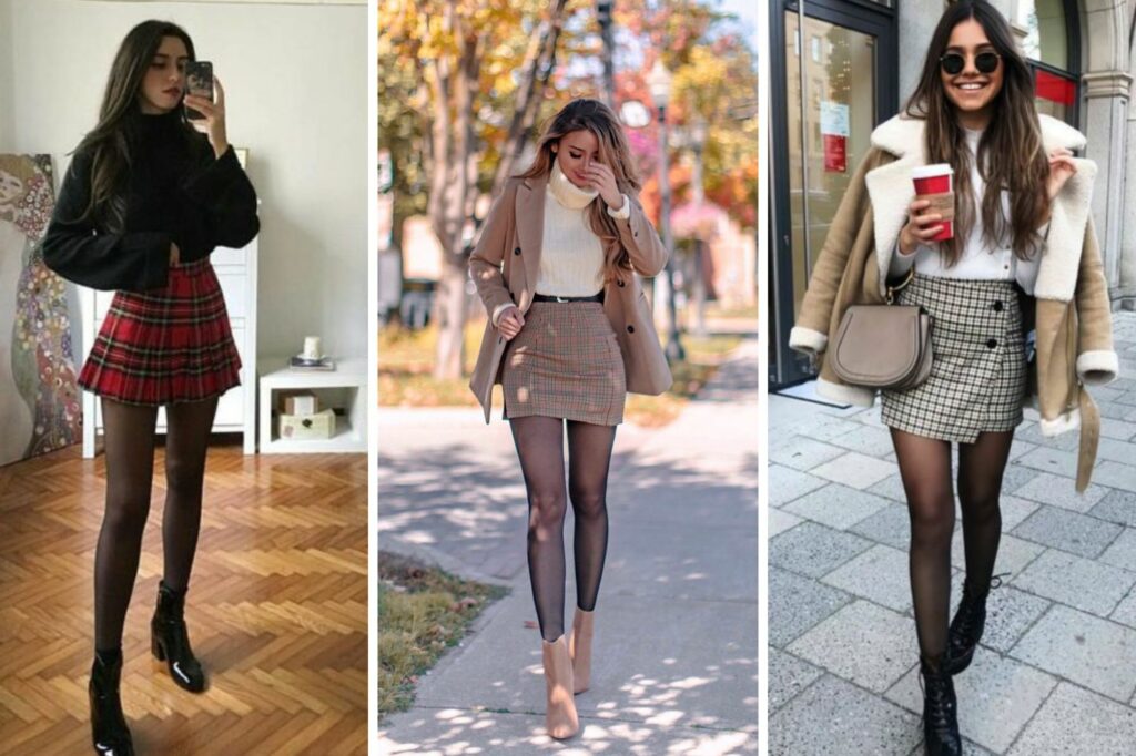 Sí es posible usar faldas en invierno. Fotos: Pinterest