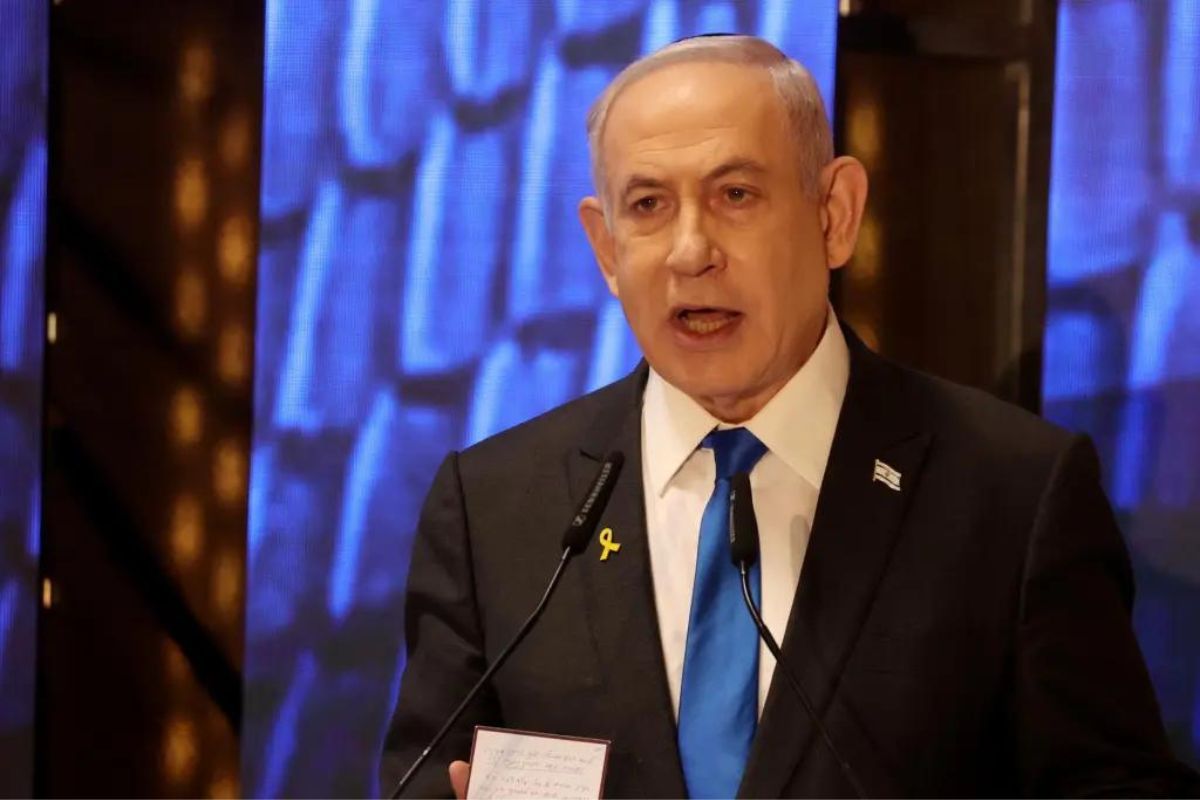 Benjamín Netanyahu durante una rueda de prensa.