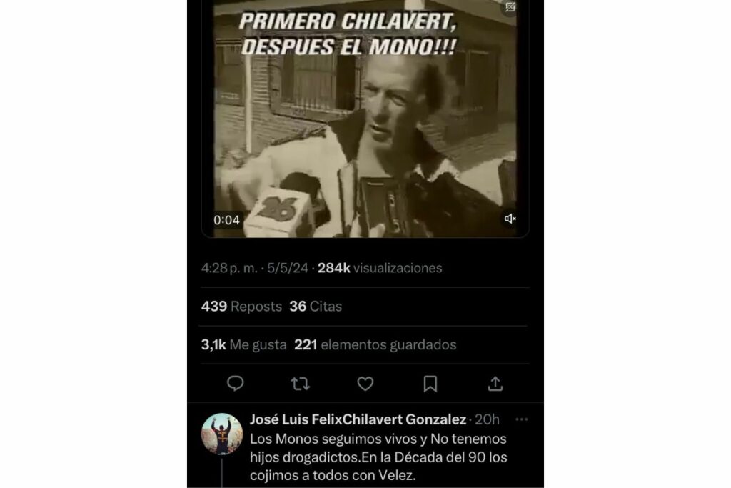 Mensaje de José Luis Chilavert contra César Menotti en X. Foto: Captura de pantalla.