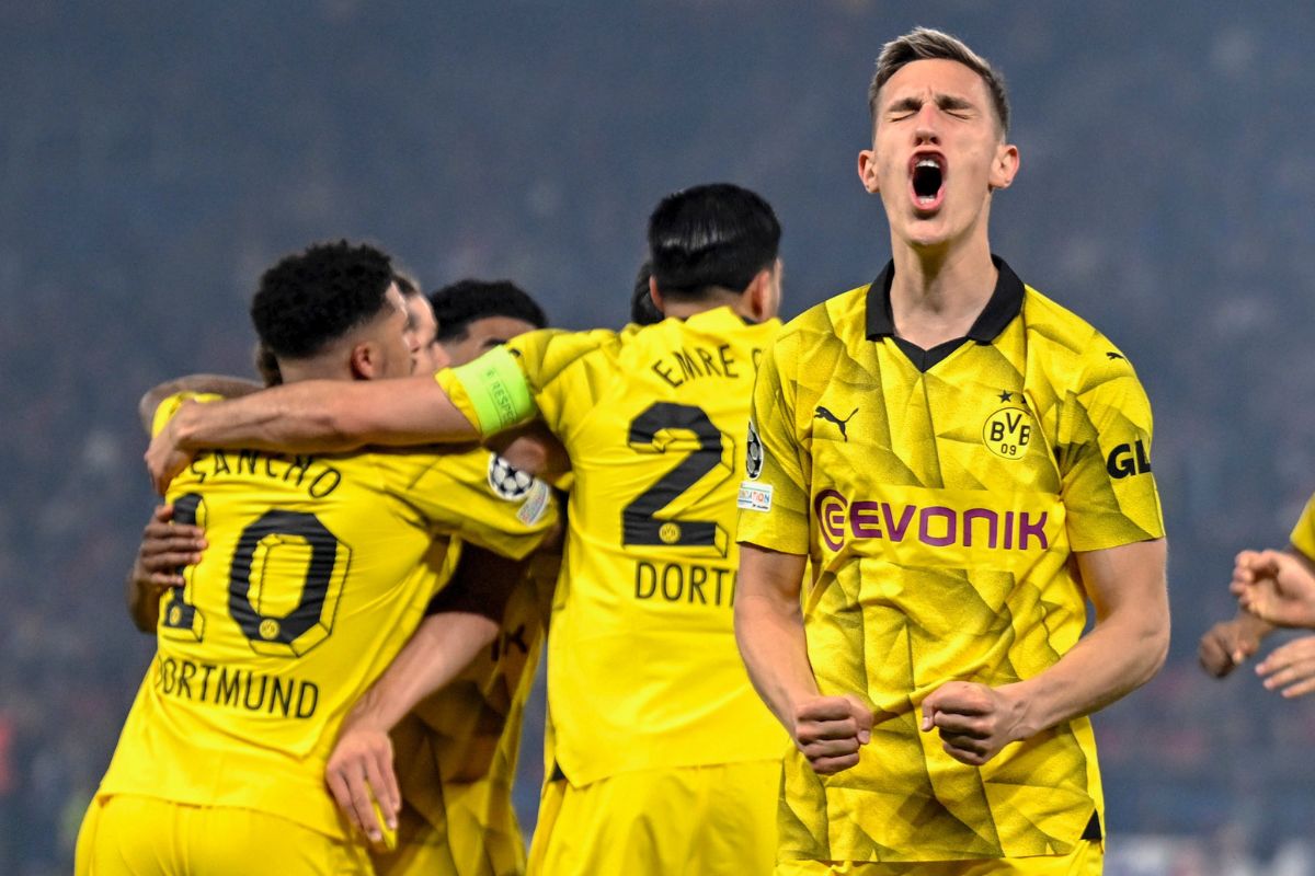 Jugadores del Borussia Dortmund celebran el gol ante el Paris Saint-Germain que permitió que clasifiquen a la final de la Champions League 23/24.