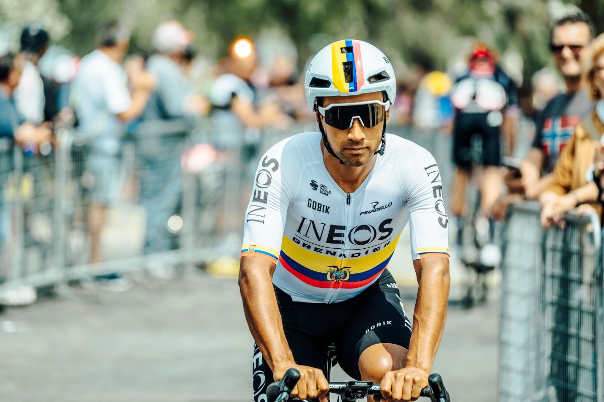 Jhonatan Narváez, ciclista ecuatoriano del Ineos en el Giro de Italia 2024.
