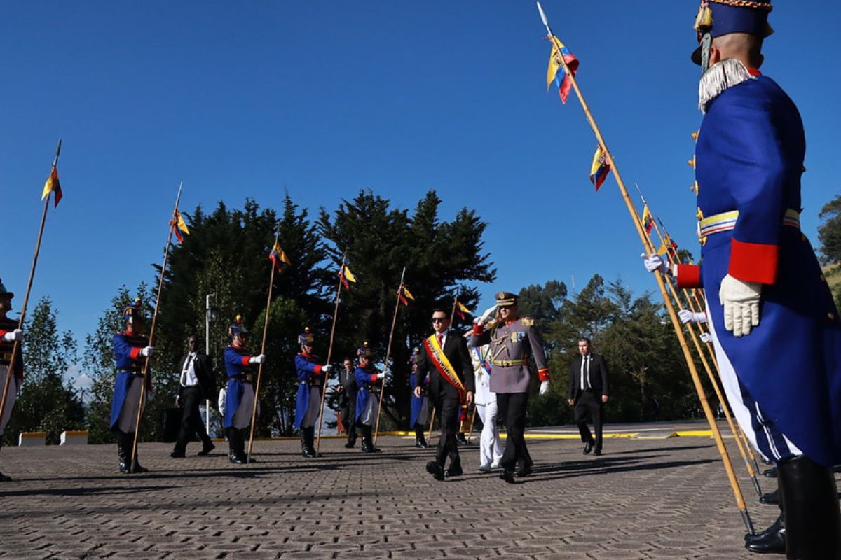 Presidente Daniel Noboa durante la ceremonia por el 24 de Mayo, en Quito. Foto: Flickr Presidencia