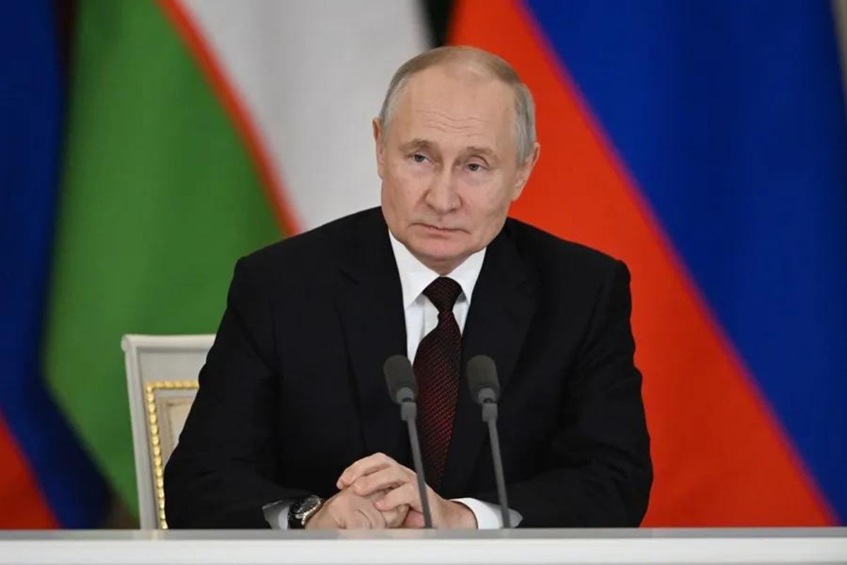 Vladímir Putin, presidente de Rusia, presente durante uno de sus discursos.