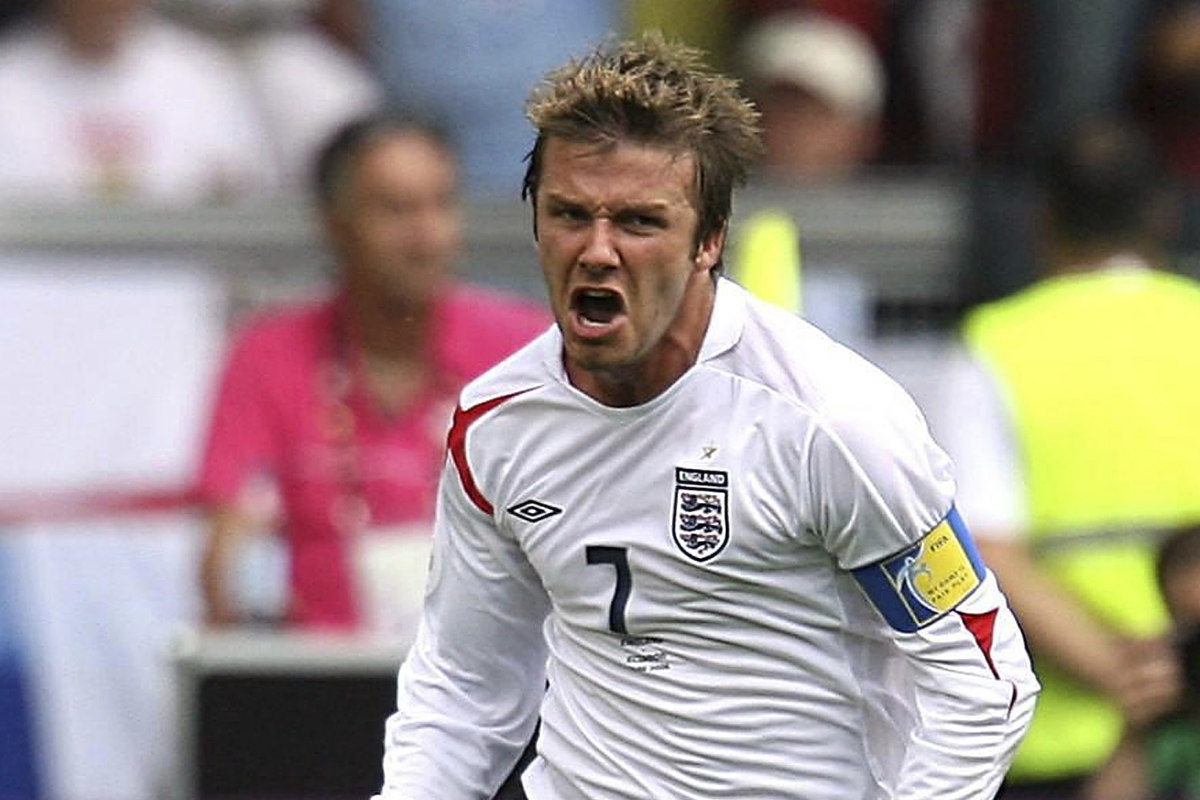 David Beckham celebra un gol con la selección de Inglaterra en el Mundial 2006. Foto: Archivo EL COMERCIO.