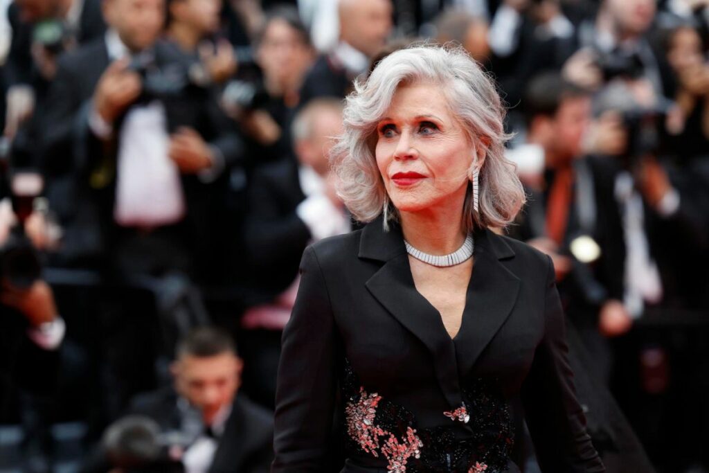 La actriz Jane Fonda en la alfombra roja de Cannes 2024. Foto: EFE