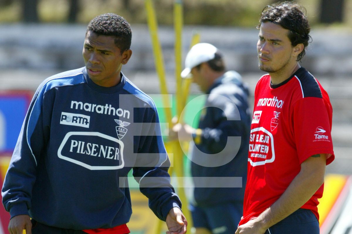 Iván Hurtado durante su época como jugador junto a Jaime Iván Kaviedes en la Selección de Ecuador. Foto: Archivo/ELCOMERCIO