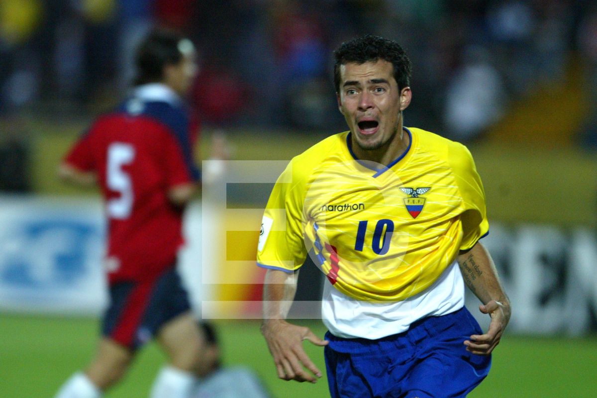 Jaime Iván Kaviedes en uno de sus partidos con la Selección de Ecuador.