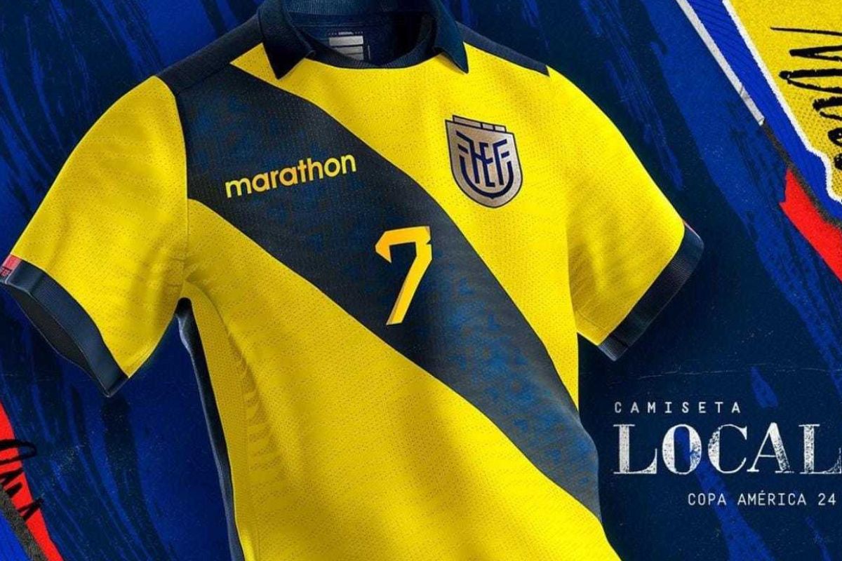 Diseño frontal de la camiseta de la Selección de Ecuador para Copa América.