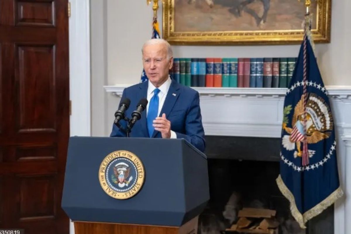 Joe Biden durante uno de sus discursos.