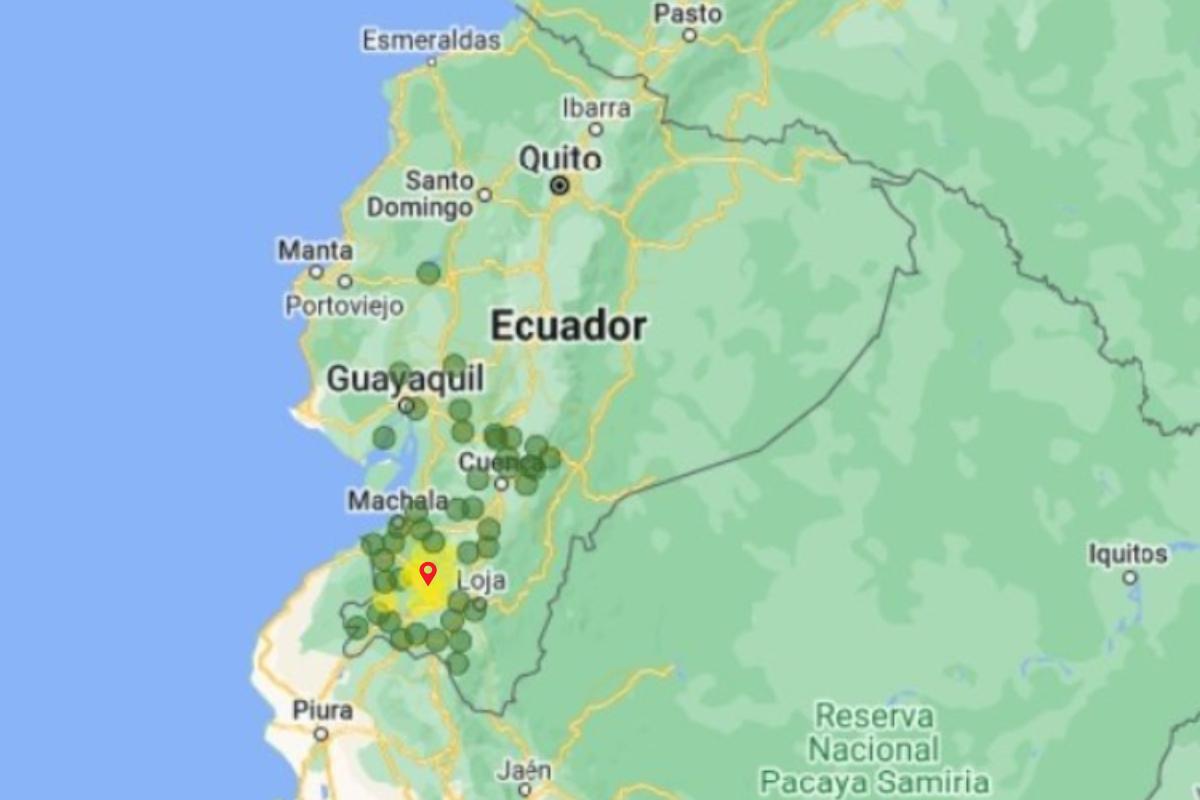 El temblor se registró en El Oro, en la región sur del Ecuador