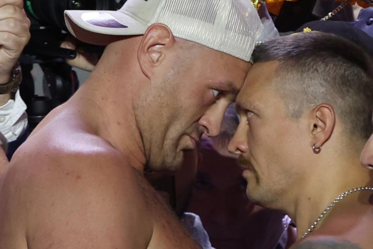 Tyson Fury (izq.) y Oleksandr Usyk pelearán el 18 de mayo del 2024. Unificarán los títulos del peso pesado de boxeo.