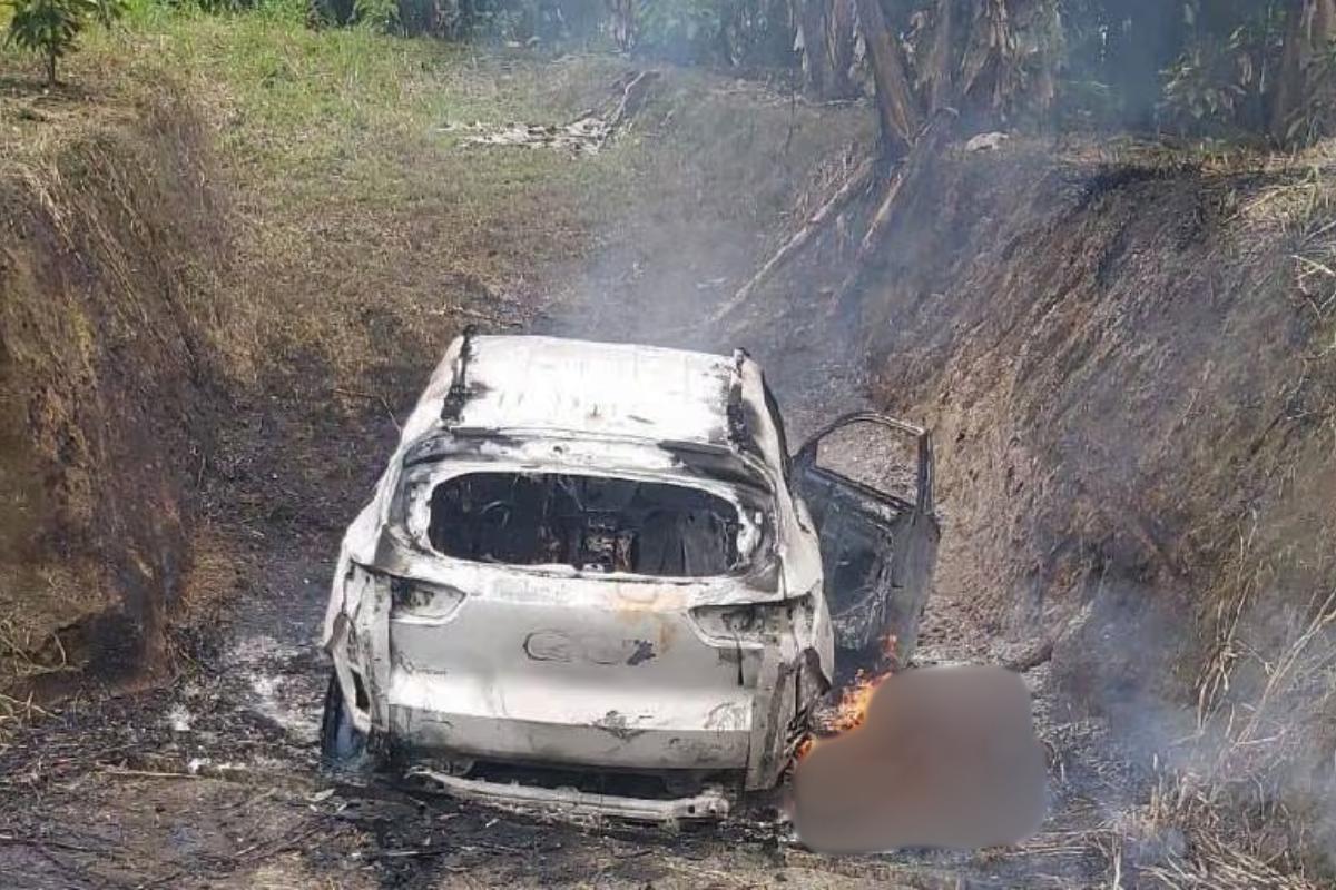 El vehículo donde se movilizaban los presuntos secuestradores fue incinerado